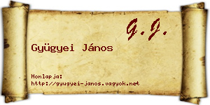 Gyügyei János névjegykártya